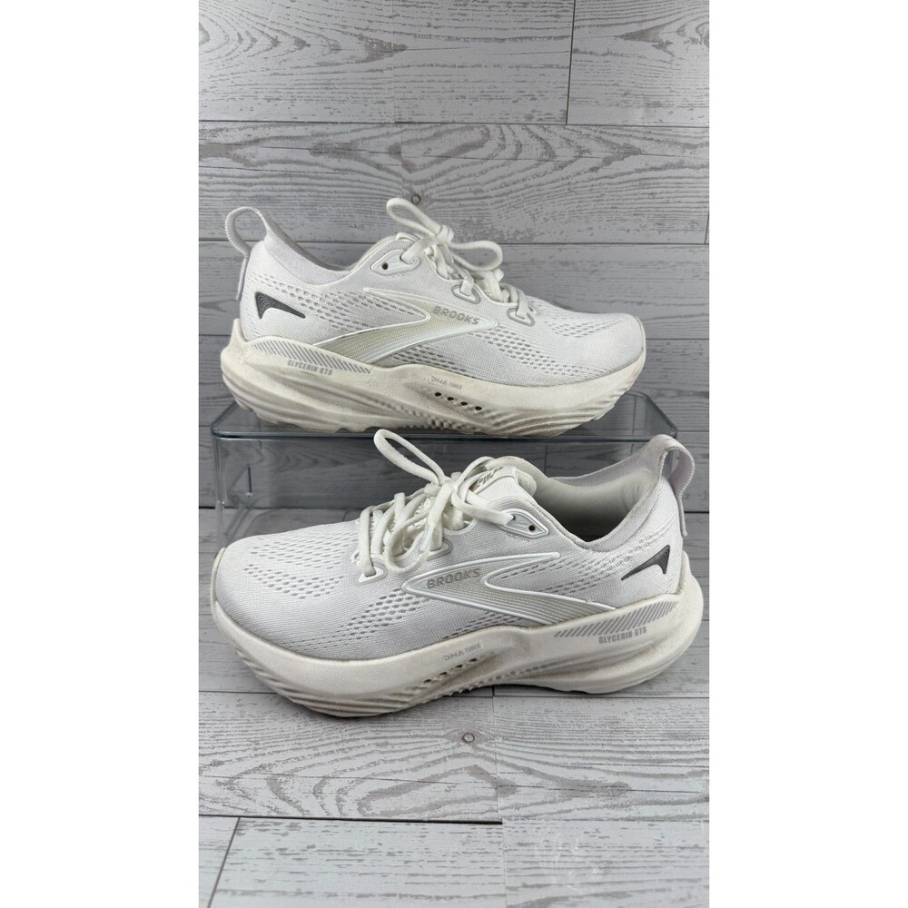 Brooks Glycerin GTS 22 1204351B151 White Gray 6.5B Women's Running Shoes #559